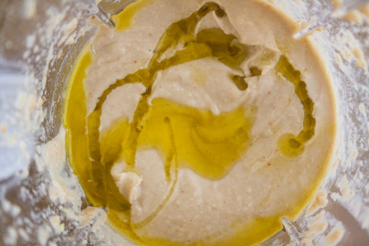 blended hummus oil